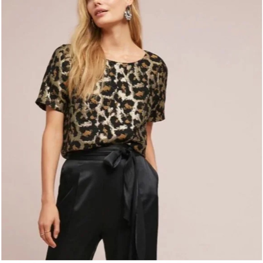 Anthropologie Branded (Hutch) Leopard Top. Excellent Condition.XS
